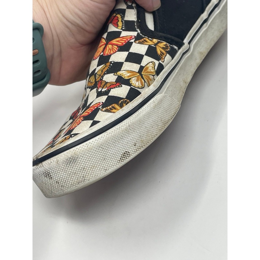 Vans Asher Butterfly Checkerboard Slip On Shoes Girls Size 4 / Womens 5.5 Skate - Picture 11 of 12
